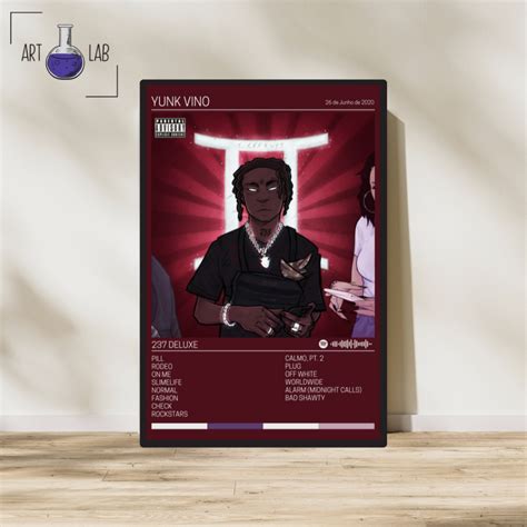 Quadro Decorativo álbum Spotify Yunk Vino 237 Deluxe Moldura E Vidro
