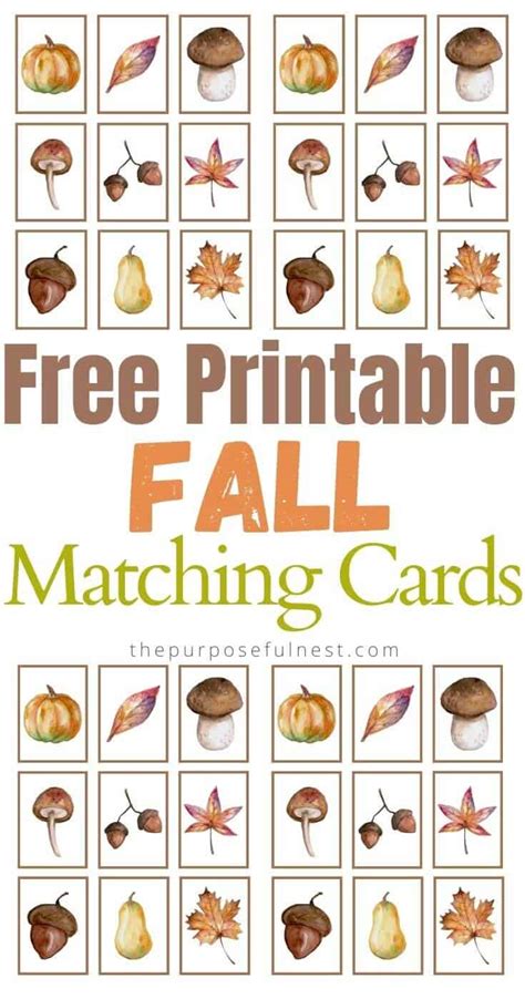 Fall Matching Game Printable
