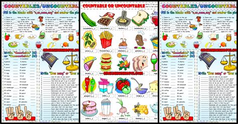 Countables And Uncountables Esl Printable Worksheets And Exercises