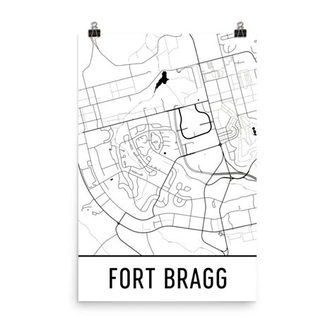 Fort Bragg Map Fort Bragg Art Fort Bragg Print Fort Bragg Etsy