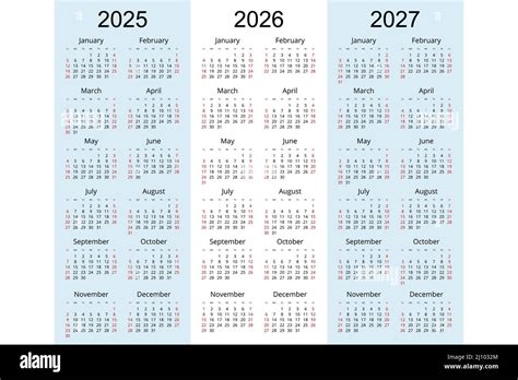 Calendar Planner 2025 2026 2027 Corporate Design Planner Template