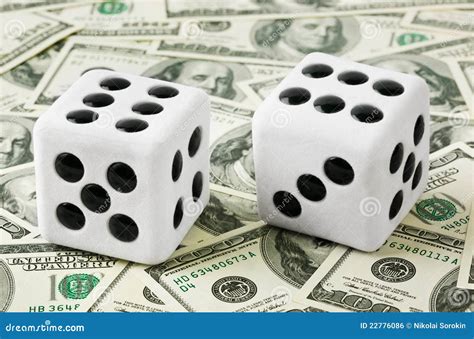 Two Dices On Money Background Stock Photo Image Of Pair Business