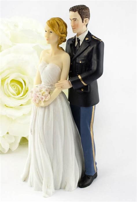 Army Wedding Cake Topper Caucasian Bride And Groom 702231702220