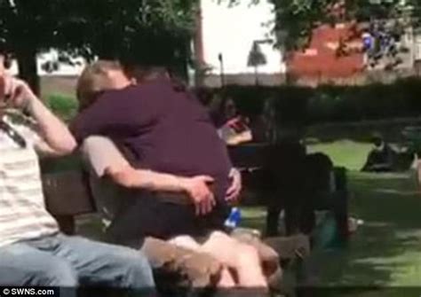 Couple Get Very Affectionate In Essex Park Daily Mail Online