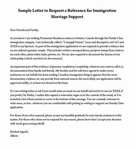 Immigration Marriage Letter Reference Sample
