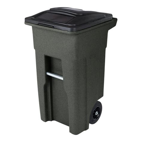 Toter Trash Can Greenstone With Wheels And Lid 32 Gallon