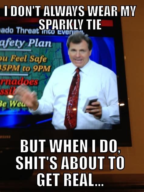 Oklahoma Weatherman Mike Morgan And His Sparkly Storm Tie Just For