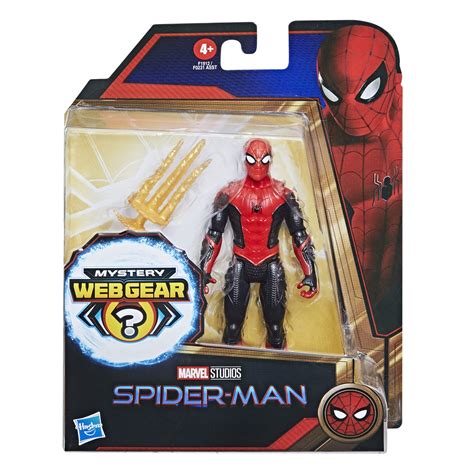 Marvel Spider Man 6 Inch Mystery Web Gear Upgraded Black And Red Suit
