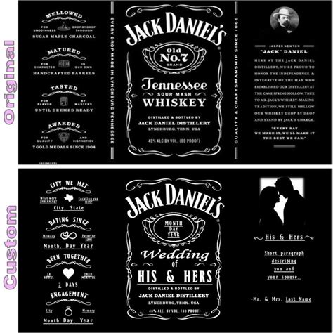 Jack Daniel S Label Jack Daniels Label Custom Bottle Labels Jack