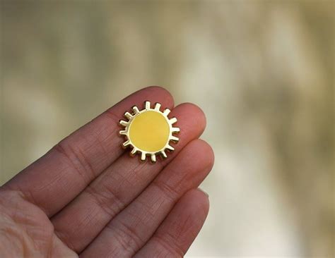 Sun Pin Badge Yellow Sunshine Enamel Pin Wellness Etsy Enamel Pin