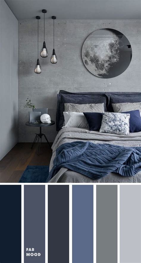 Navy Blue And Shades Of Grey Bedroom Decor In 2020 Grey Bedroom