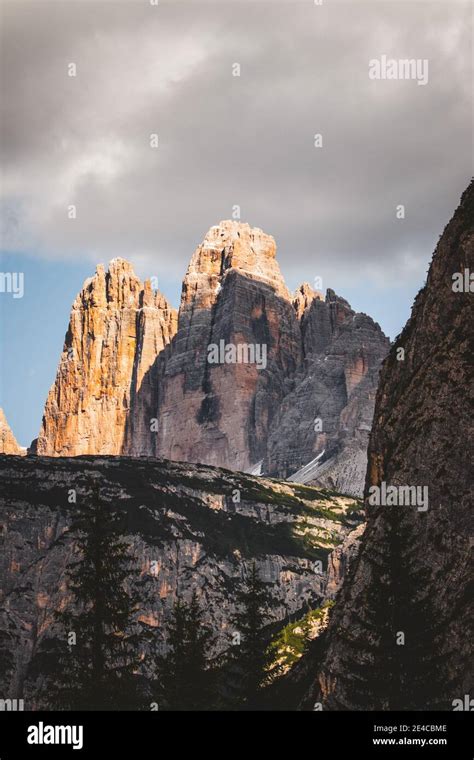 Italy Dolomites Three Peaks Stock Photo Alamy