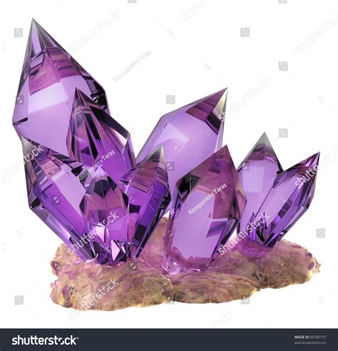 Isolated Group Of Beautiful Crystals Big Collection Stock Photo