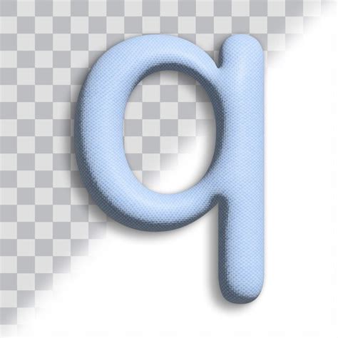 Premium Psd Oxford Fabric 3d Small Letter Q