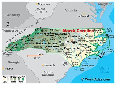 Mapas De Carolina Del Norte Atlas Del Mundo