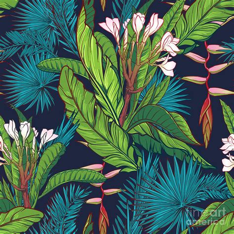 Tropical Jungle Seamless Pattern Digital Art By Antonpix Pixels