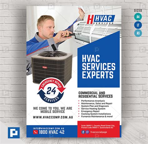 Heating And Cooling Services Flyer Psdpixel
