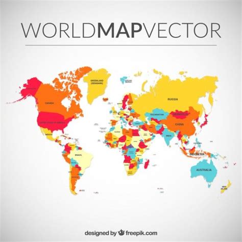 Premium Vector Colored world map Mapa del mundo Mapa político del mundo Mapamundi imprimible