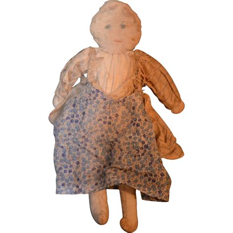Antique Cloth Rag Doll Unusual Oldeclectics Ruby Lane