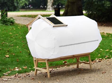 parkbench bubble is a shelter   solar powered charging station