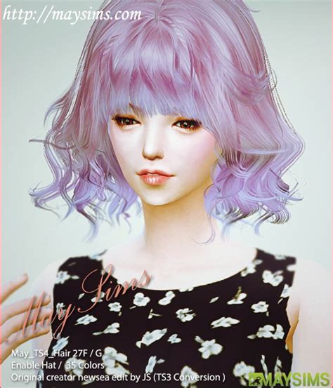 Hair 27 F Newsea Edit By Js Retextured At May Sims Sims 4 Updates