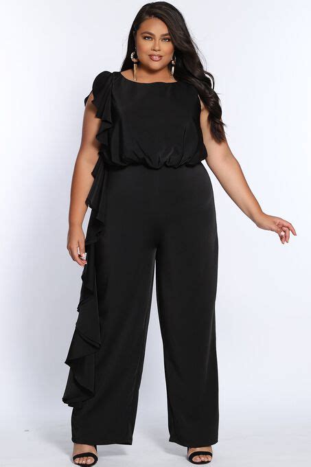 All About The Frills Plus Size Sleeveless Jumpsuit Brylane Home