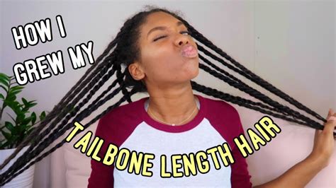 How I Grew My Tailbone Length Hair Youtube