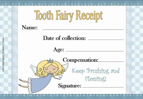 Free Tooth Fairy Certificate Template