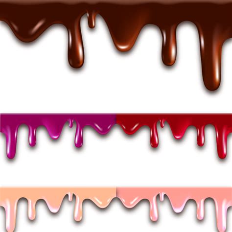 Melted Flowing Chocolate Drips Border Vector And Png Melting Chocolate