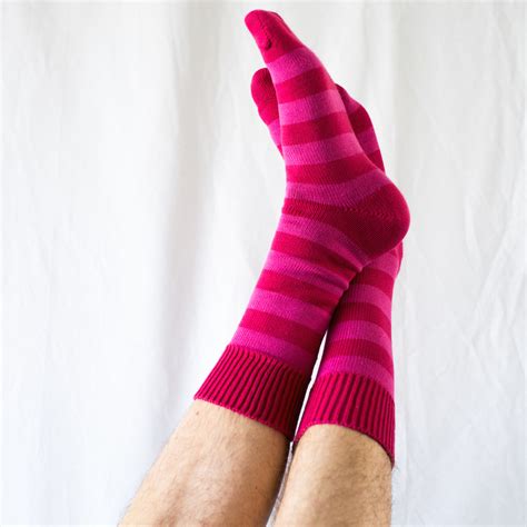 Pink Socks With Cotton Stripes Buy Online At Tom Lane