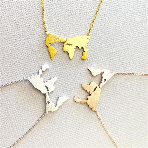 World Map Necklace Map Necklace Globe Necklace Graduation Etsy