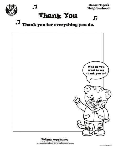 7+ free printable thank you coloring pages. Thank You Daniel Tiger Min Coloring Pages Printable