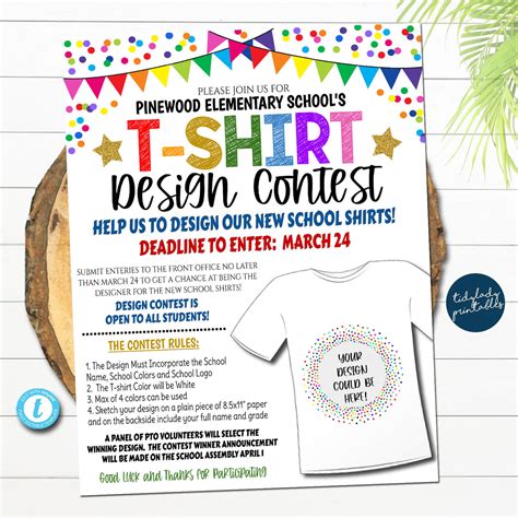 T Shirt Design Contest Flyer Template Tidylady Printables