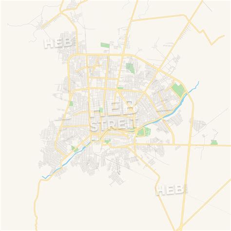Empty Vector Map Of Ciudad Victoria Tamaulipas Mexico This Printable