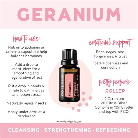 Doterra Geranium Essential Oil Benefits And Uses Oils With Jamie