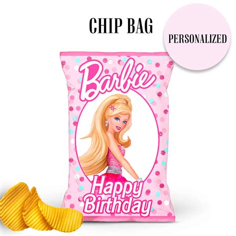 Barbie Chip Bag Treat Bag Barbie Party Favors Barbie Etsy