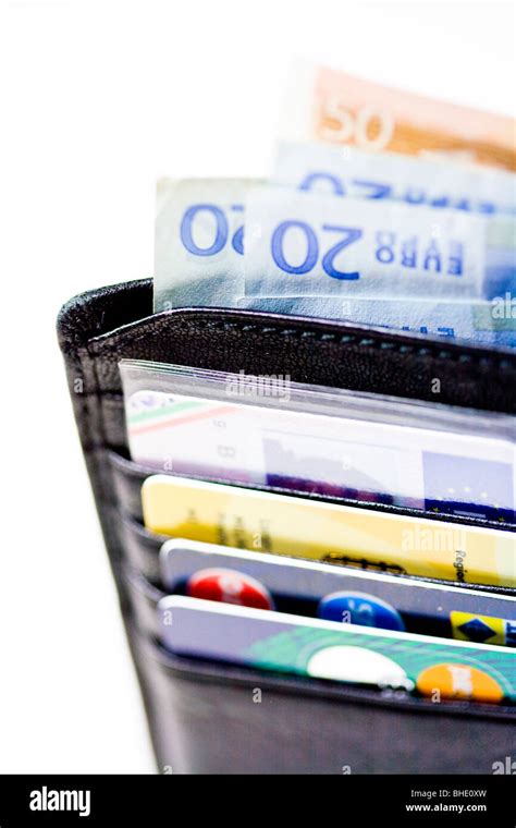 Wallet With Euro Currency And Credit Cards Stock Photo Alamy