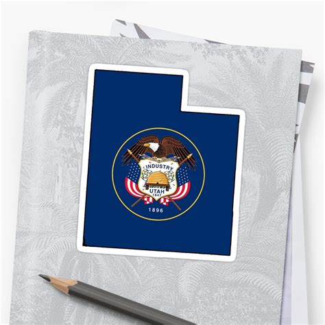Utah Flag Utah State Outline Sticker By Artisticattitud Redbubble