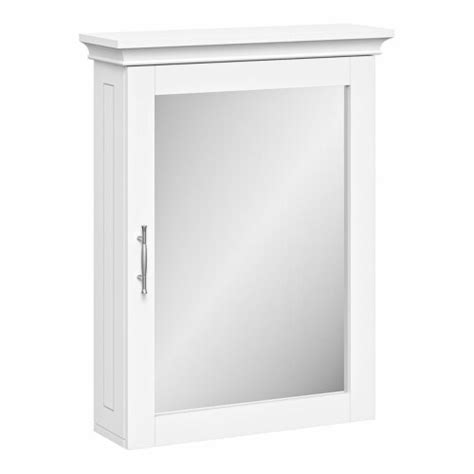 Riverridge Somerset Transitional Wood Wall Cabinet With Mirror In White