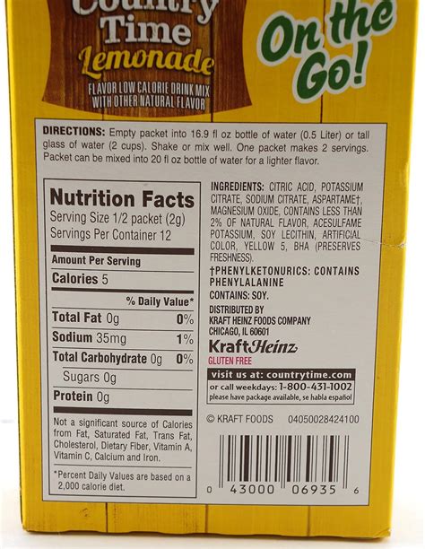 35 Country Time Lemonade Nutrition Label Label Design Ideas 2020