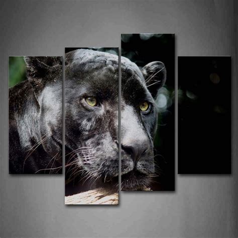 Black Panther Head Wood Portrait Wall Art Painting The Picture Print On