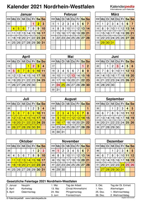 Kalender 2021 lengkap ini bisa anda gunakan untuk merencanakan untuk berbagai keperluan seperti untuk usaha, pekerjaan di kantor, proyek, pendidikan, acara adat, pendidikan, acara keagamaan dan. Gesetzliche Feiertage Kalender 2021 Nrw : Schulkalender ...