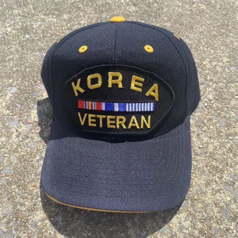 VINTAGE KOREA VETERAN Hat Korean War Vet Patch Snapback Black Military Ball Cap PicClick