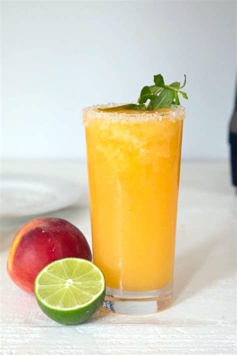 Frozen Peach Margaritas These Margaritas Made With Fresh Peaches Tequila And Honey Will Bec