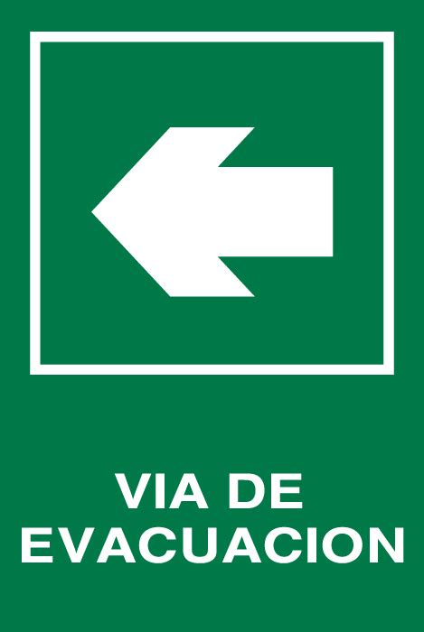 Señaletica Seguridad Via Evacuacion Izq Signshop