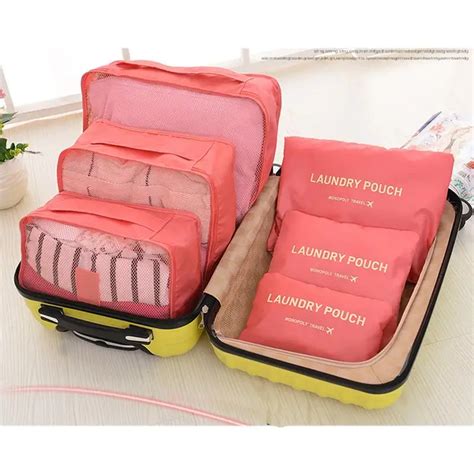 Packing Organizer For Travel Pack Bag 6 Pcs A Set Waterproof Travelling