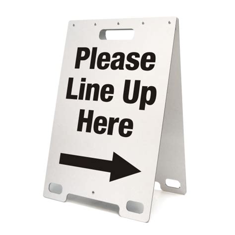Please Line Up Here Portable A Frame Sign Bc Site Service