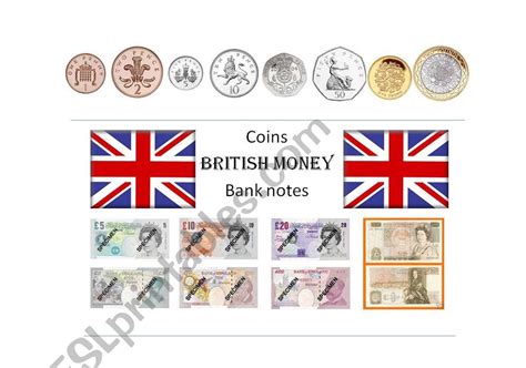 british money esl worksheet  captainminus