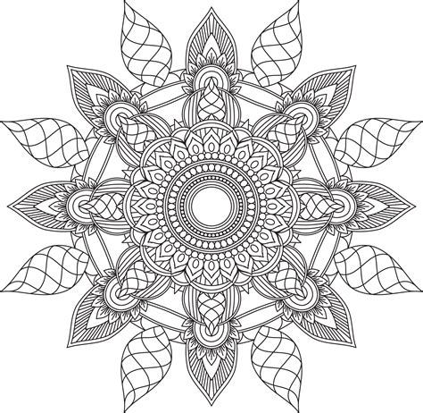 Flower Mandala Printable Coloring Page Etsy Mandala Coloring