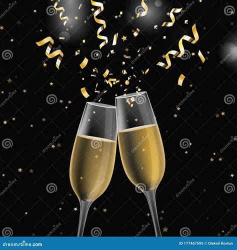 Champagne Glasses Cheers Icon Congratulations Vector Icon Stock